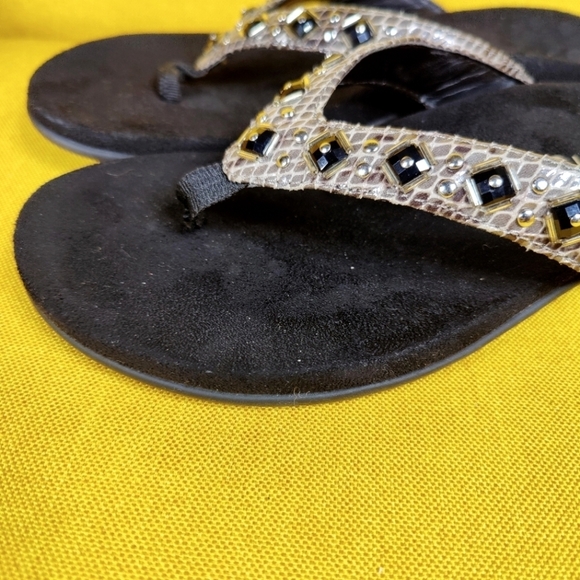 VIONIC Women's Rest Floriana Grey Snake Orthotic Flip Flop Thong Sandals Size 8 - Picture 3 of 9